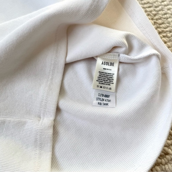 Agolde Ribbed Classic White Tank - Picture 4 of 7
